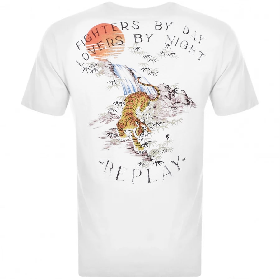 Alternative Image for ProductReplay Logo Crew Neck T Shirt White2
